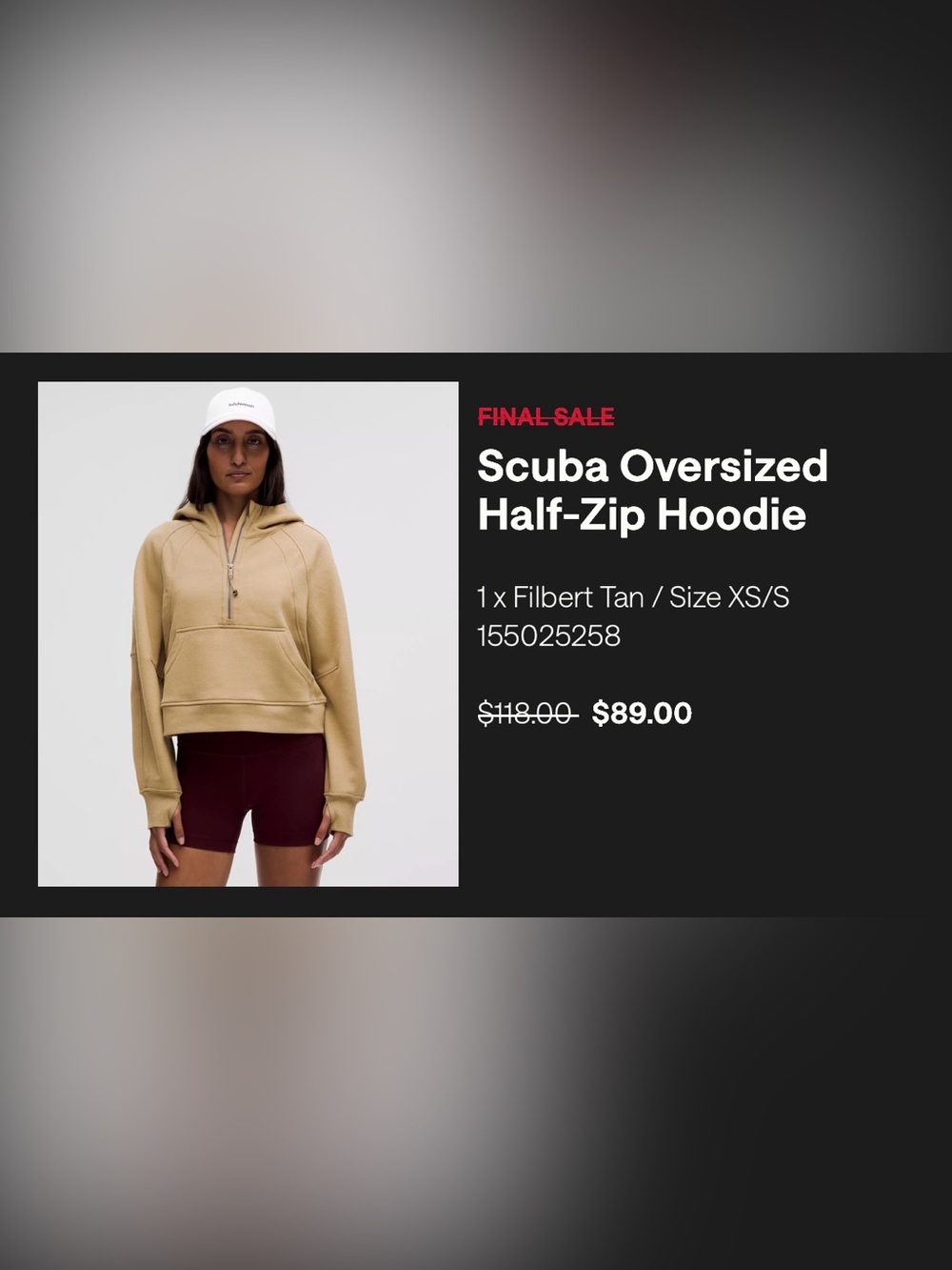 Lululemon Scuba Oversized Half Zip Hoodie Sz XS/S